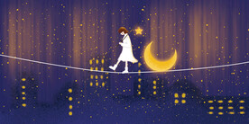 晶瓷画 抽象画 星空夜晚 女孩