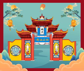 古风建筑插画手绘