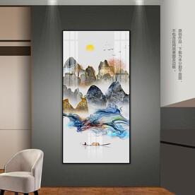 抽象水墨山水客厅玄关装饰画挂画