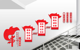 社会主义核心价值观楼梯文化墙