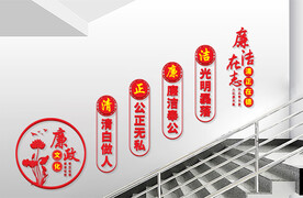 楼梯廉政标语文化墙