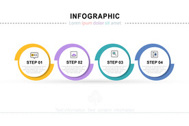 商务PPT四个分项信息图表流程