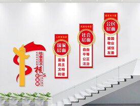 楼梯社会主义核心价值观展板