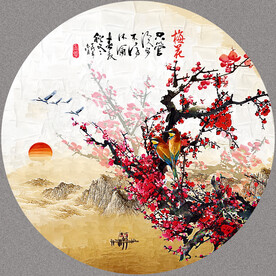 梅花油画