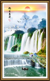 竖幅山水画
