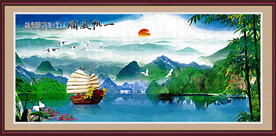 一帆风顺油画