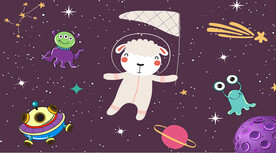 外星人动物儿童房背景墙