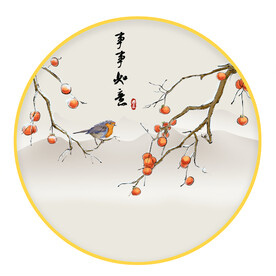 圆形画事事如意