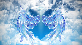 蓝色翅膀网红背景墙