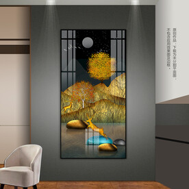 鎏金石来运转客厅玄关挂画装饰画