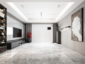 轻奢黑白灰客厅场景