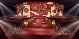 中式婚礼主舞台效果图图片