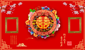 中式婚礼背景