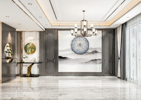 新中式客厅沙发背景墙