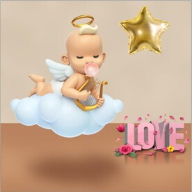 3D立体卡通小天使儿童房装饰画