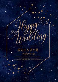 唯美星空婚礼迎宾海报