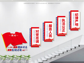 警察训词楼梯文化墙