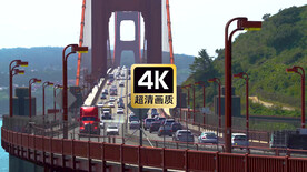 航拍跨海大桥上的车流