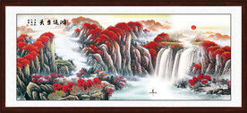 鸿运当头山水画