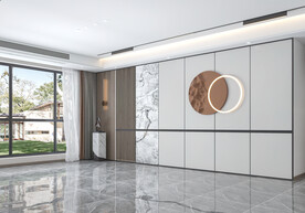 现代极简轻奢客厅空场景