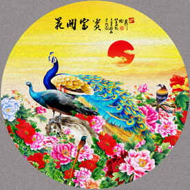 孔雀牡丹图