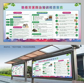 地质灾害防治科普展板宣传栏海报