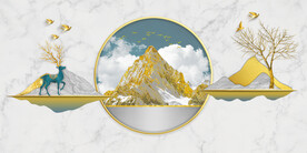 晶瓷画 新中式 麋鹿