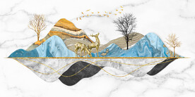 晶瓷画 新中式 麋鹿