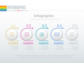 商务PPT五个分项信息图表结构