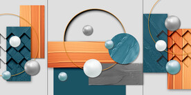 晶瓷画几何抽象画圆球