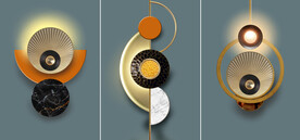 晶瓷画圆形几何抽象图光影画