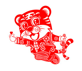 虎年窗花剪纸