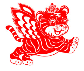 虎年窗花剪纸