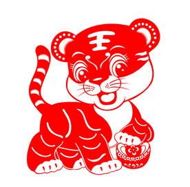虎年窗花剪纸