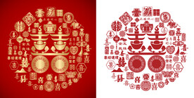 红色百喜图