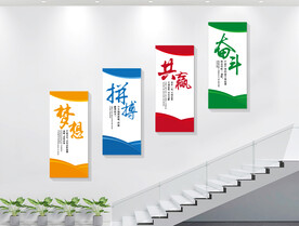 楼梯企业文化墙展板
