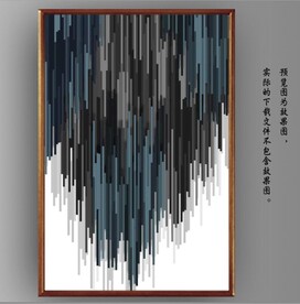 抽象黑色条纹玄关装饰画