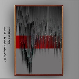 抽象黑色条纹玄关装饰画