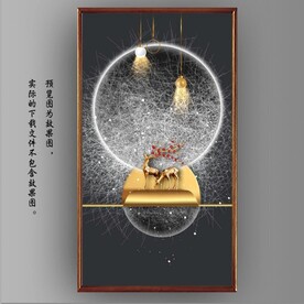 光影抽象麋鹿风景装饰画