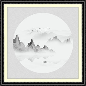 圆形山水画
