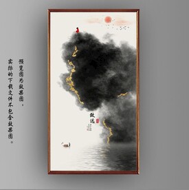 抽象金色水墨山水装饰画