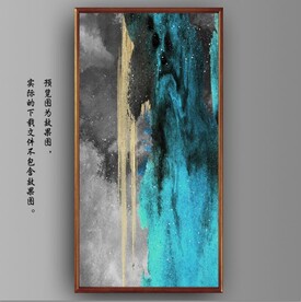 侘寂风抽象金色油画装饰画