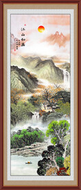 竖幅山水画