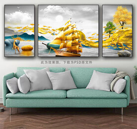 三联画 一帆顺风