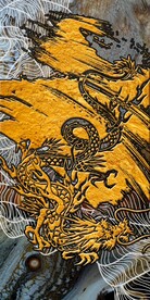 新中式立体金龙图案玄关