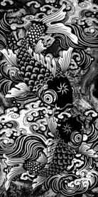 富贵银色锦鲤玄关装饰画