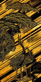 新中式金色祥云仙鹤玄关