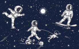 卡通星球宇航员儿童背景墙