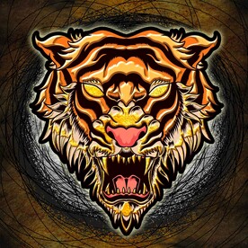 抽象虎头天顶装饰画