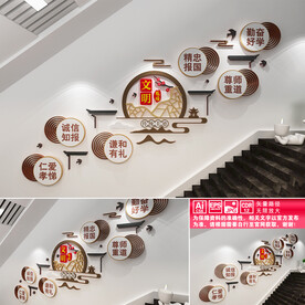 文明校园楼梯间文化墙